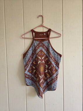 Shyanne Womens Bandana Print Halter Top Large